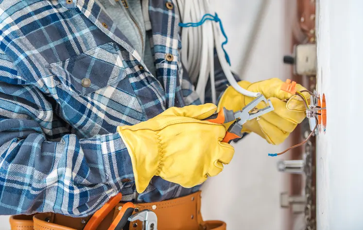 Elettricista qualificato al lavoro a Chivasso