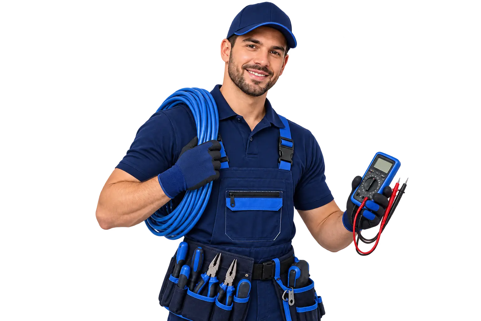 Elettricista al lavoro su un quadro elettrico a Grugliasco