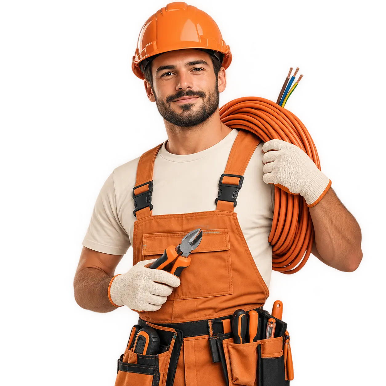 Elettricista al lavoro su un quadro elettrico a Chieri