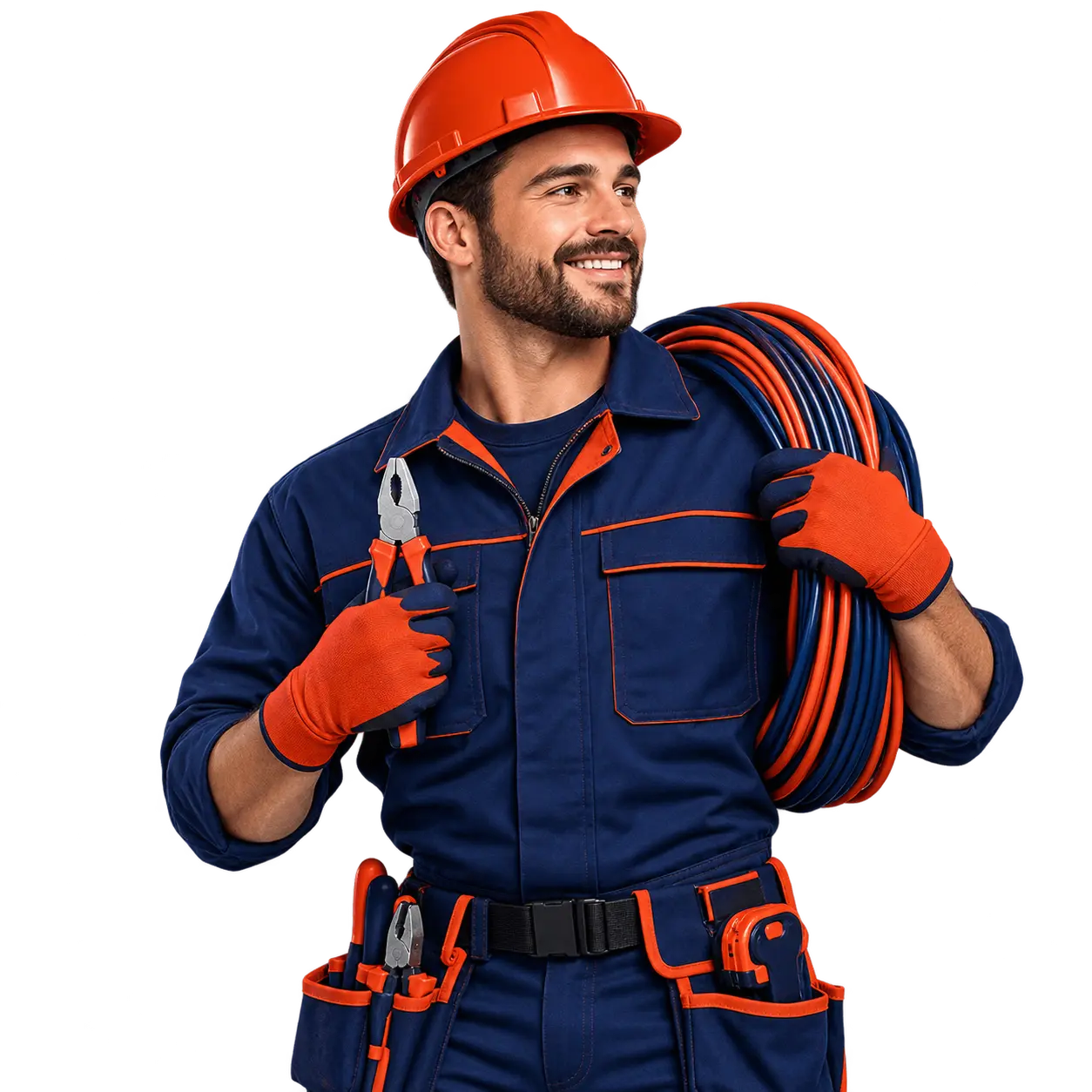 Elettricista al lavoro su un quadro elettrico a Chivasso